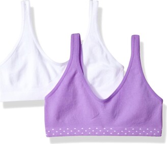 Hanes Big Girls Seamless Comfortflex Fit Cozy Pullover Bra 2-pack  (White/Spring Purple) Women's T Shirt - ShopStyle