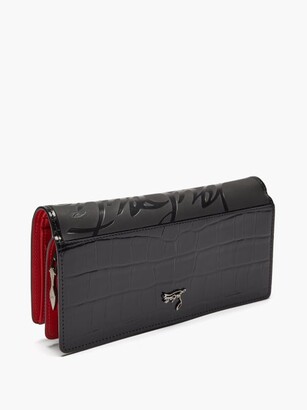 Christian Louboutin Paloma Crocodile-effect Leather Continental Wallet - Black Multi
