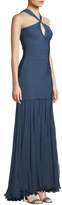 Thumbnail for your product : Herve Leger Sarina Sleeveless Keyhole Bandage Gown with Chiffon Skirt