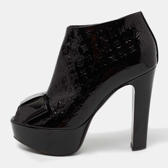 Louis Vuitton Black Leather Platform Mary Jane Pumps SIZE 37.5 at
