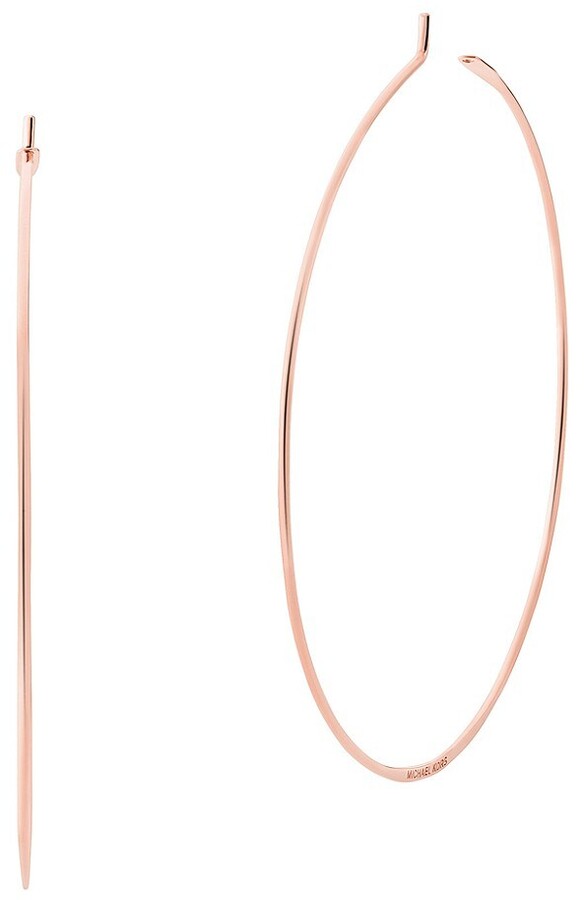 Michael Kors Whisper 14K-Rose-Gold-Plated Large Hoop Earrings - ShopStyle