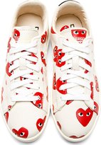 Thumbnail for your product : Comme des Garcons Play Ivory Heart Print Converse Cons Edition Sneakers