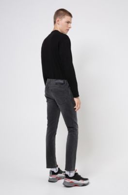 HUGO BOSS Skinny-fit jeans in washed black denim