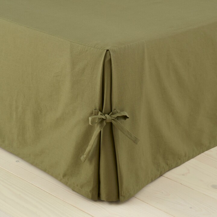 Dunelm Soft Washed Cotton Valance Olive (Green) ShopStyle Sheets
