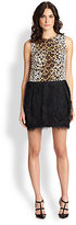 Thumbnail for your product : RED Valentino Leopard-Print Fuzzy Cocktail Dress