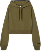 Thumbnail for your product : Reebok x Victoria Beckham Cropped Embroidered Cotton-jersey Hoodie