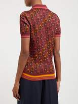 Thumbnail for your product : Wales Bonner Floral-jacquard Cotton-blend Polo Shirt - Womens - Red Multi