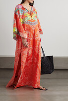 Thumbnail for your product : Etro Heroes Tasseled Pasiley-print Cotton-voile Kaftan - Red
