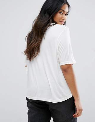 Brave Soul Plus T-Shirt With Frill Detail