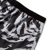 Thumbnail for your product : Tom Ford Velvet-Trimmed Zebra-Print Stretch-Silk Satin Boxer Shorts