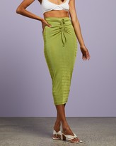 Thumbnail for your product : Dazie - Women's Green Midi Skirts - Feels Like Summer Midi Skirt - Size 12 at The Iconic