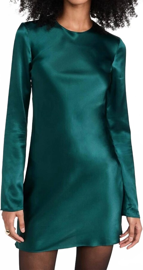Amanda Uprichard Lissie Silk Dress In Conifer