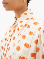 Thumbnail for your product : Emilia Wickstead Anatola Pleated Polka-dot Silk Shirtdress - White Multi