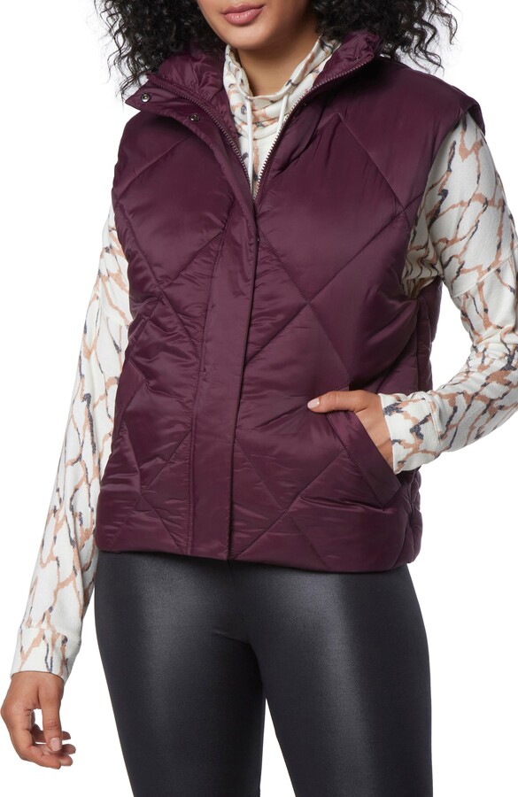 burgundy down vest