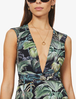 Thumbnail for your product : Jets Evoke floral-print plunge-neck swimsuit