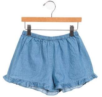 Louis and Louise Girls' Chambray Ruffled Shorts w/ Tags