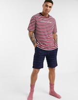 Thumbnail for your product : Tommy Hilfiger remix logo striped lounge t-shirt in red