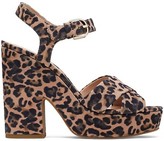 Thumbnail for your product : Kate Spade Grace Leopard-Print Suede Platform Sandals