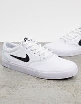 Thumbnail for your product : Nike SB Chron SLR leather trainers in white