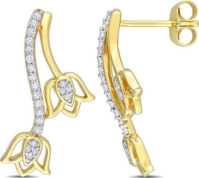 Rina Limor Fine Jewelry 10K 0.19 Ct. Tw. Diamond Floral Studs