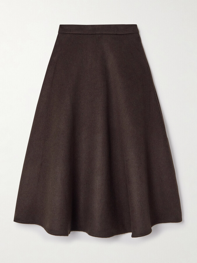 RÓHE - Recycled Wool-blend Felt Midi Skirt - Brown