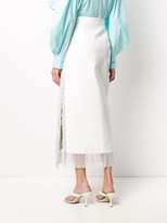 Thumbnail for your product : ROWEN ROSE High Waisted Fringed Hem Skirt