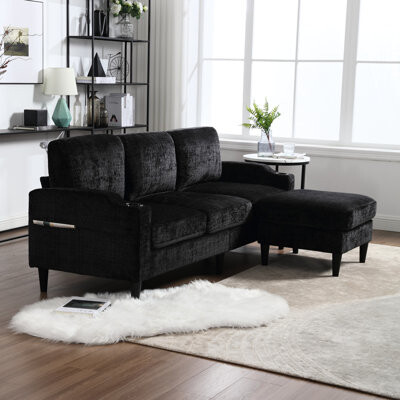 Latitude Run Comfortable Sectional With Chenille Fabric And Storage Options Modular Spacious