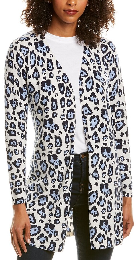 leopard open cardigan