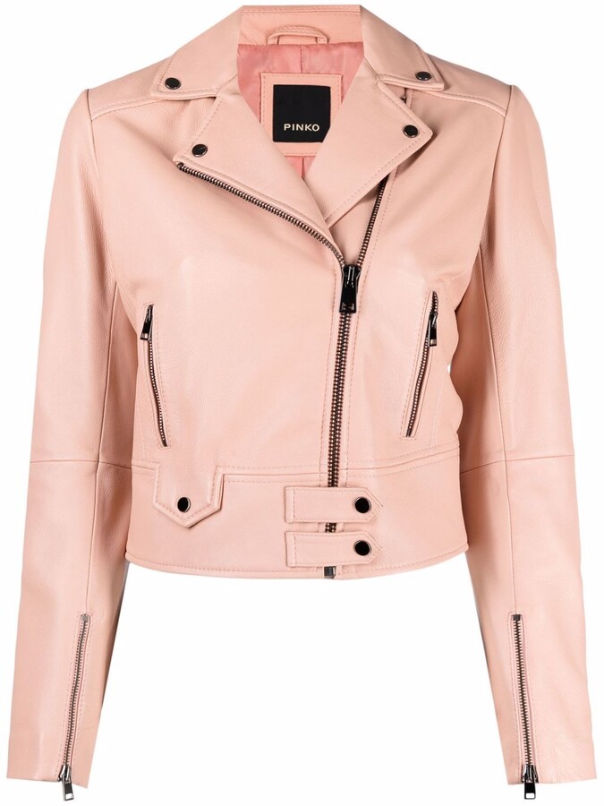 pink leather womens jacket