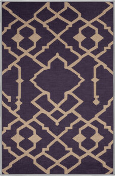Hokku Designs Machine Washable Trellis Purple Area Rug