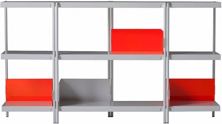 Konstantin Grcic zigzag Black Or White Painted Steel Low Bookcase By Konstantin Grcic, Driade