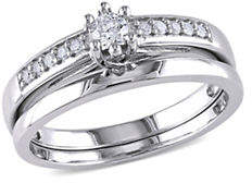 Concerto 0.24 TCW Diamond and Sterling Silver Bridal Ring Set