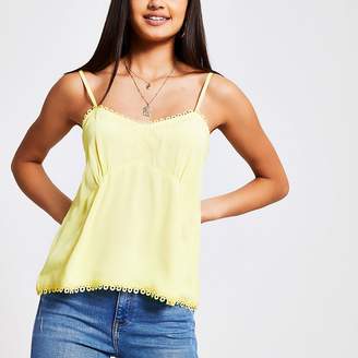 River Island Yellow lace cami top