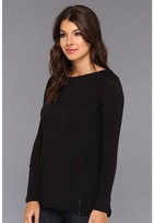 Thumbnail for your product : C&C California L/S Boat Neck Tee w/ Faux Leather Detail