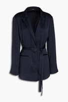 Thumbnail for your product : Theory Belted crushed-satin blazer