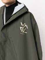 Thumbnail for your product : White Mountaineering Hooded Logo-Print Coat