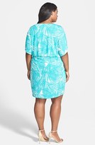 Thumbnail for your product : London Times Print Side Ruched Dress (Plus Size)