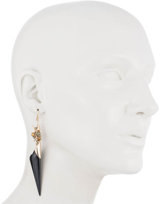 Alexis Bittar Golden Studded Double Drop Wire Earring