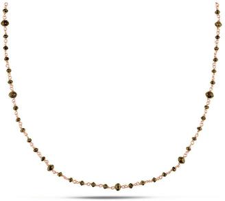 Julie Leah 15 CT TDW Brown Diamond 14K Rose Gold Bead Necklace