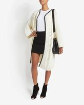 Thumbnail for your product : Mason by Michelle Mason Leather-Like Trim Long Cardi