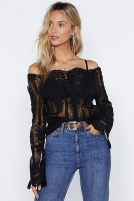 Nasty Gal Watch This Lace Off-the-Shoulder Top