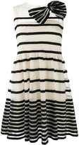 Thumbnail for your product : RED Valentino Striped Bow Applique Mini Dress