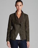 Thumbnail for your product : Elie Tahari Virginia Napoleon Drape Front Leather Jacket