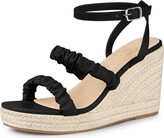 Thumbnail for your product : Perphy Espadrille Platform Ankle Strap Wedge Heel Sandals for Women Black 7.5