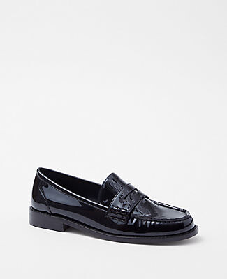 Ann Taylor Gathered Seam Patent Penny Loafers
