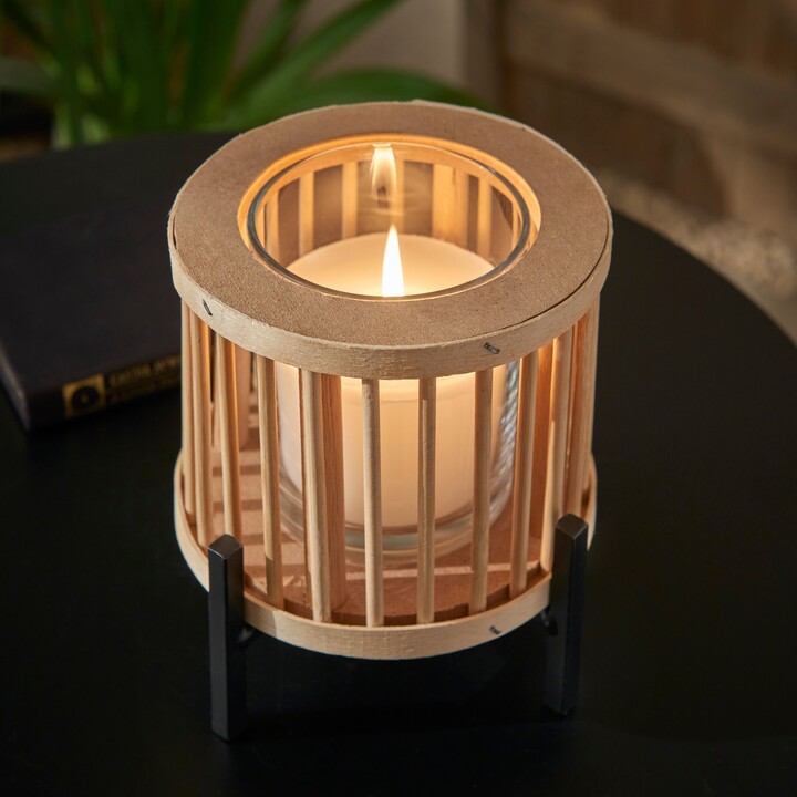 Dunelm Bamboo Citronella Candle on Stand Brown ShopStyle