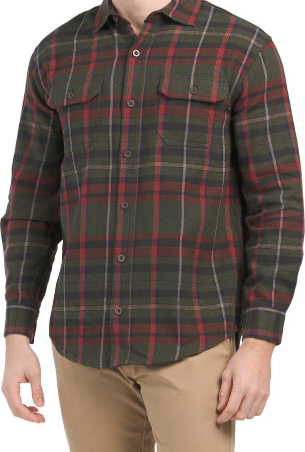 Rainforest Heavyweight Brushed Flannel Shirt Jacket - ShopStyle