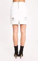 Thumbnail for your product : PrettyLittleThing Roschian Vintage Wash Super Distress Denim Mini Skirt