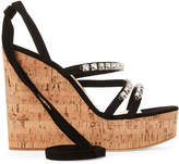 Thumbnail for your product : Giuseppe Zanotti Roz Crystal Ankle Wrap Wedge Sandals