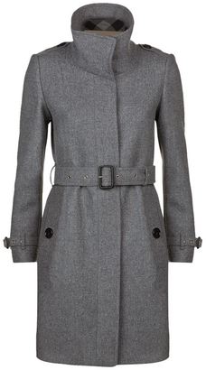 Burberry Technical Wool Cashmere Funnel Neck Coat